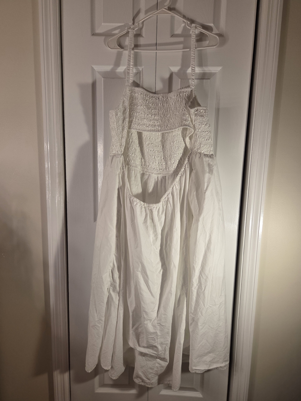 Old Navy White Smocked Cotton Slip Dress